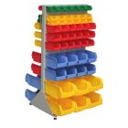 Double Sided Free Standing Rack With Bins